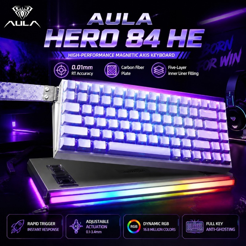 Hall Effect Magnetic Switch Keyboard - AULA HERO84 Magnetic Gaming Mechanical Keyboard