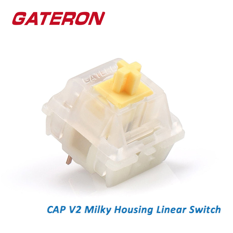 Hot Swap Keyboard Switch 5 Pin - GATERON CAP Milky Yellow Linear KS-25
