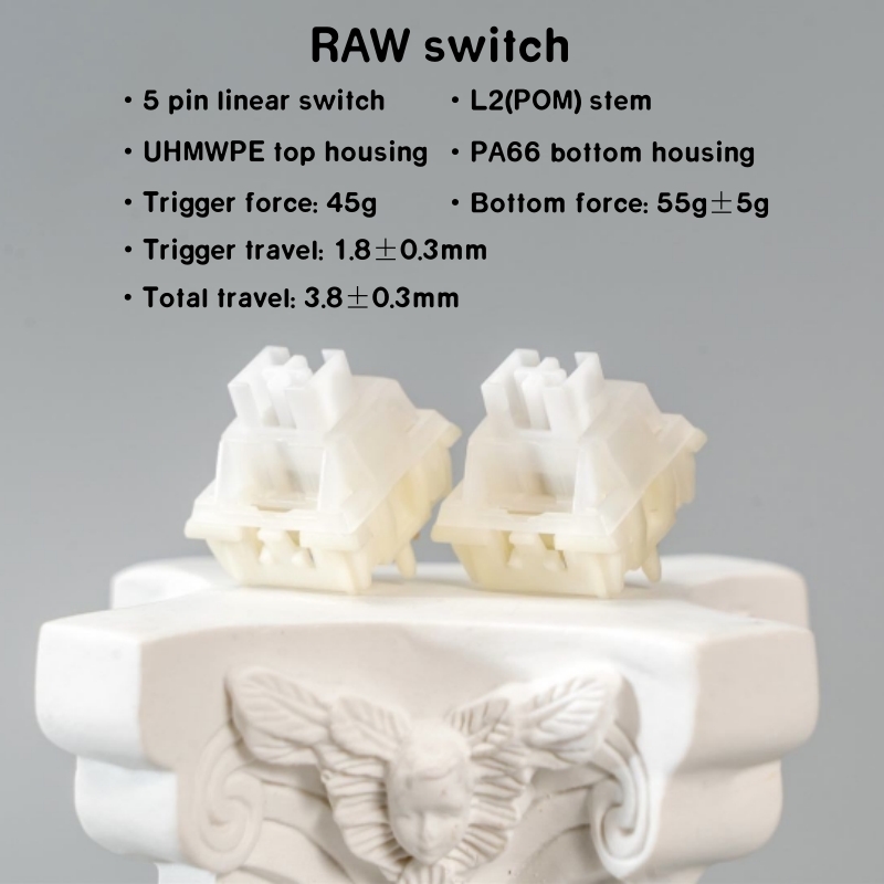 KeyGeek Switch RAW 45g Linear  - Keyboard Switch Lubed Linear 45G review and price