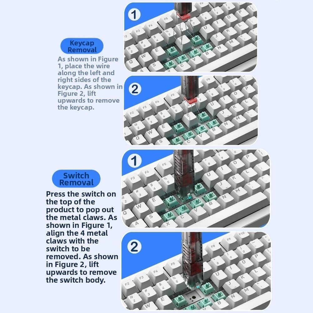 2 in 1 Keys Caps Puller DIY Fo - Switch Puller Keycap Puller Kit review and price